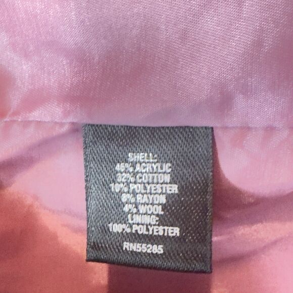 Express VintageY2K 2008 Design Studio Purple Pink Tweed Blazer Fringe Trim Sz 10 - Picture 9 of 11